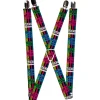 Suspenders - 1.0" - Plaid Black/Neon Animal Skins