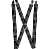 Suspenders - 1.0" - Plaid Black/Gray