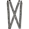 Suspenders - 1.0" - Plaid Curls Gray