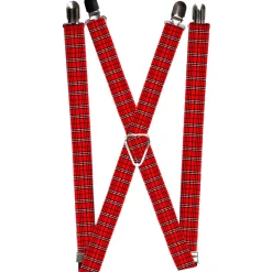 Suspenders - 1.0" - Plaid Red