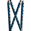 Suspenders - 1.0" - Plaid X Gradient Black/White/Blue