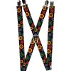 Suspenders - 1.0" - Psychedelic Daisies Black/Multi Color