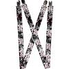 Suspenders - 1.0" - Punk Princess Heart & Cross Bones w/Skulls & Splatter Black/White