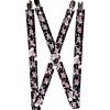 Suspenders - 1.0" - Punk Princess Heart & Cross Bones w/Splatter Black/White
