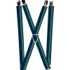 Suspenders - 1.0" - Racing Stripe Navy/Bright Green
