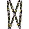 Suspenders - 1.0" - Rainbow Cloud Stars Black