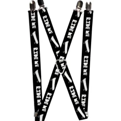Suspenders - 1.0" - RIDE ME Skateboard Black/White