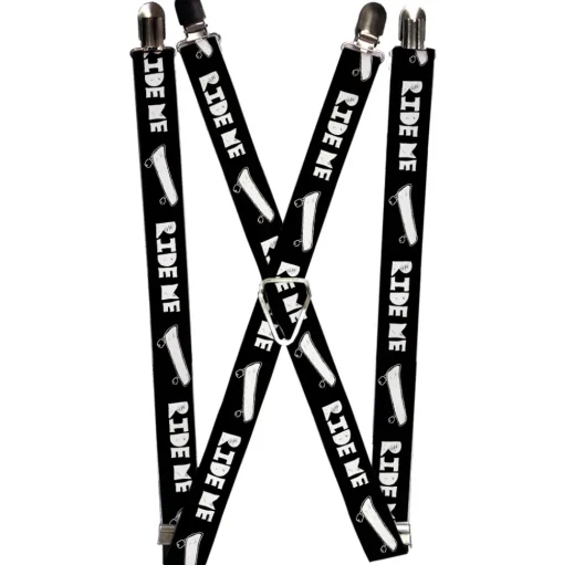 Suspenders - 1.0" - RIDE ME Skateboard Black/White