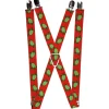 Suspenders - 1.0" - Sea Turtles Red/Green