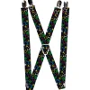 Suspenders - 1.0" - Sketch Stars Black/Multi Color