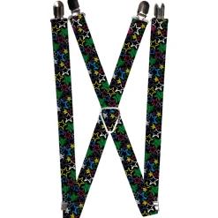 Suspenders - 1.0" - Sketch Stars Black/Multi Color