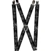 Suspenders - 1.0" - Skull & Dagger w/Filigree Black/Gray