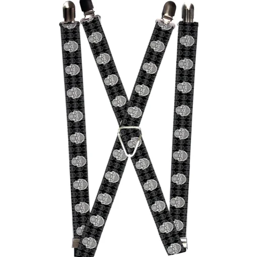 Suspenders - 1.0" - Skull Candy Black/Gray/White