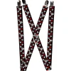 Suspenders - 1.0" - Skulls & Stars Black/White/Red