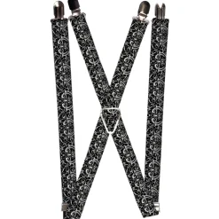 Suspenders - 1.0" - Sleeve Skulls Black/Gray