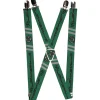 Suspenders - 1.0" - SLYTHERIN Badge 2-Stripe Green Gray Black