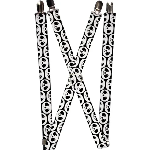 Suspenders - 1.0" - Smiling Panda Repeat Black/White
