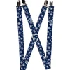 Suspenders - 1.0" - Snowflakes Blue/White