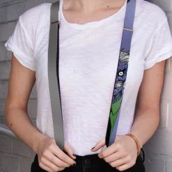 Suspenders - 1.0" - Split Two-Face Purple + Plain Gray