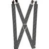 Suspenders - 1.0" - Square Lines White/Black