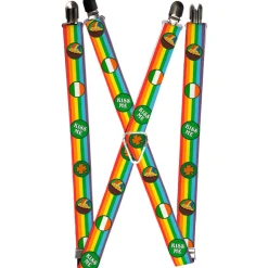 Suspenders - 1.25" - St. Pat's Rainbow/Coins