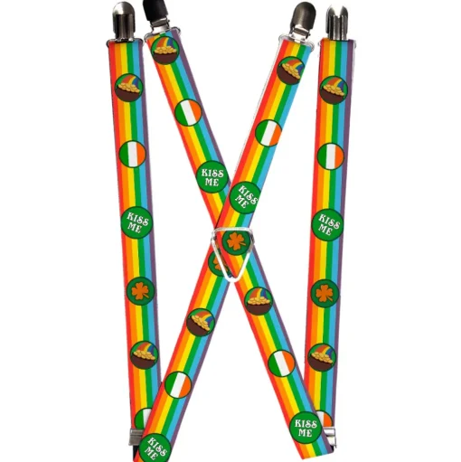 Suspenders - 1.25" - St. Pat's Rainbow/Coins