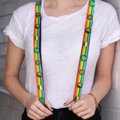 Suspenders - 1.25" - St. Pat's Rainbow/Coins