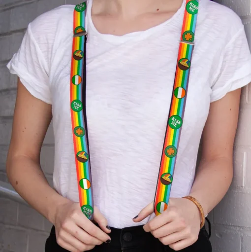 Suspenders - 1.25" - St. Pat's Rainbow/Coins