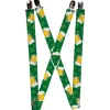 Suspenders - 1.25" - St. Pat's Clovers/Beer Mugs Greens