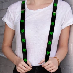 Suspenders - 1.0" - St. Pat's Black/Green
