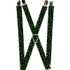 Suspenders - 1.0" - St. Pat's Clovers Scattered Black/Green