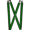 Suspenders - 1.0" - Stripe Black/Green