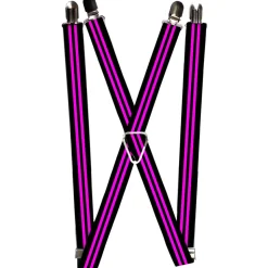 Suspenders - 1.0" - Stripe Black/Pink