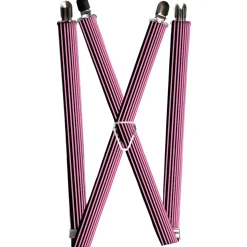 Suspenders - 1.0" - Stripe Transition Black/Pink