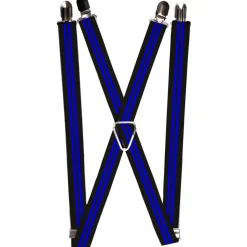 Suspenders - 1.0" - Stripe Black/Blue