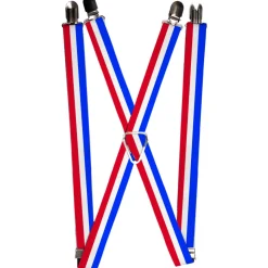 Suspenders - 1.0" - Stripes Blue/White/Red
