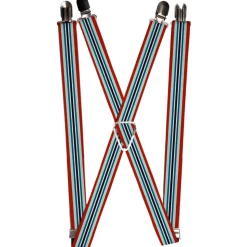 Suspenders - 1.0" - Stripes Red/Blues/White