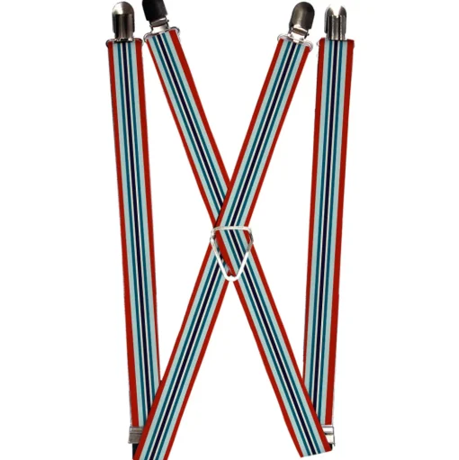Suspenders - 1.0" - Stripes Red/Blues/White