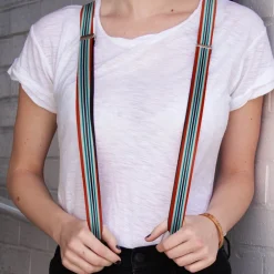 Suspenders - 1.0" - Stripes Red/Blues/White