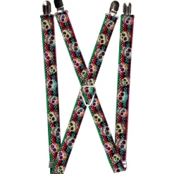Suspenders - 1.0" - Sugar Skulls Zarape Multi Color