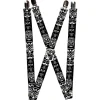 Suspenders - 1.0" - Sugar Skulls Black/White