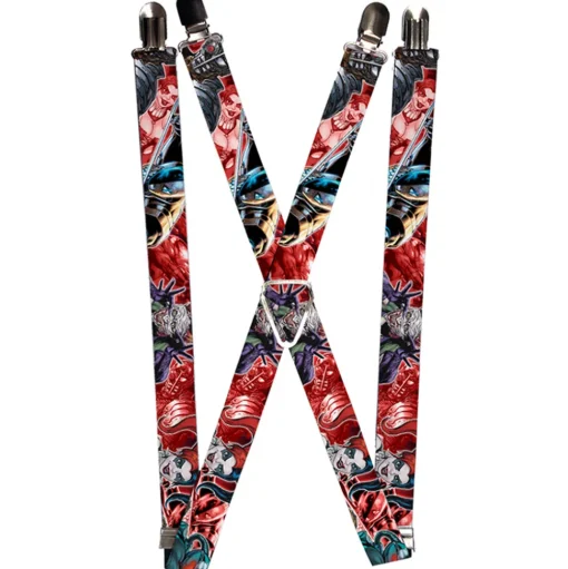 Suspenders - 1.0" - 5-Suicide Squad Villains Group Reds