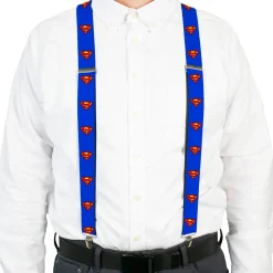 Suspenders - 1.5" - Superman Shield Blue