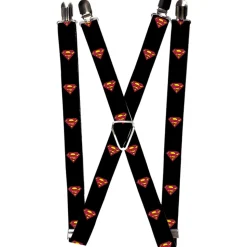 Suspenders - 1.0" - Superman Shield Black