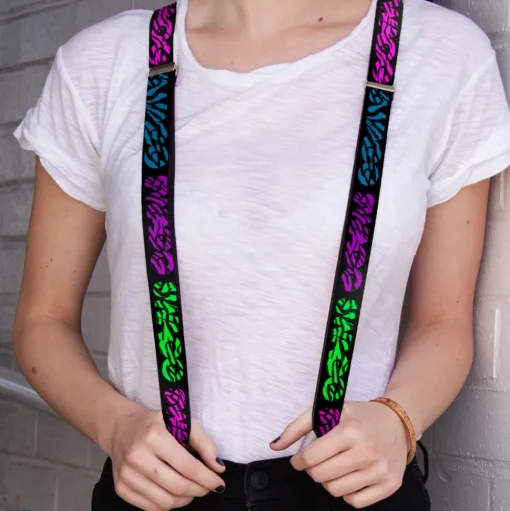 Suspenders - 1.0" - SWAGG Black/Zebra Multi Neon