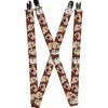 Suspenders - 1.0" - Tasmanian Devil Expressions Brown