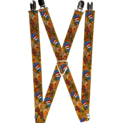 Suspenders - 1.0" - Tattoo Johnny-Hearts & Roses