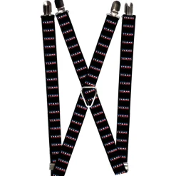 Suspenders - 1.0" - TEXAS w/Star Black/White/Blue/Red