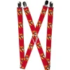 Suspenders - 1.0" - The Flash Face Bolts Reds Yellow Gray