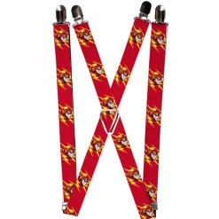 Suspenders - 1.0" - The Flash Face Bolts Reds Yellow Gray